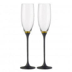 Eisch Champagner-Exklusiv - Geschenkset Sektgläser gold-schwarz im Geschenkkarton 2-tlg. / 180 ml